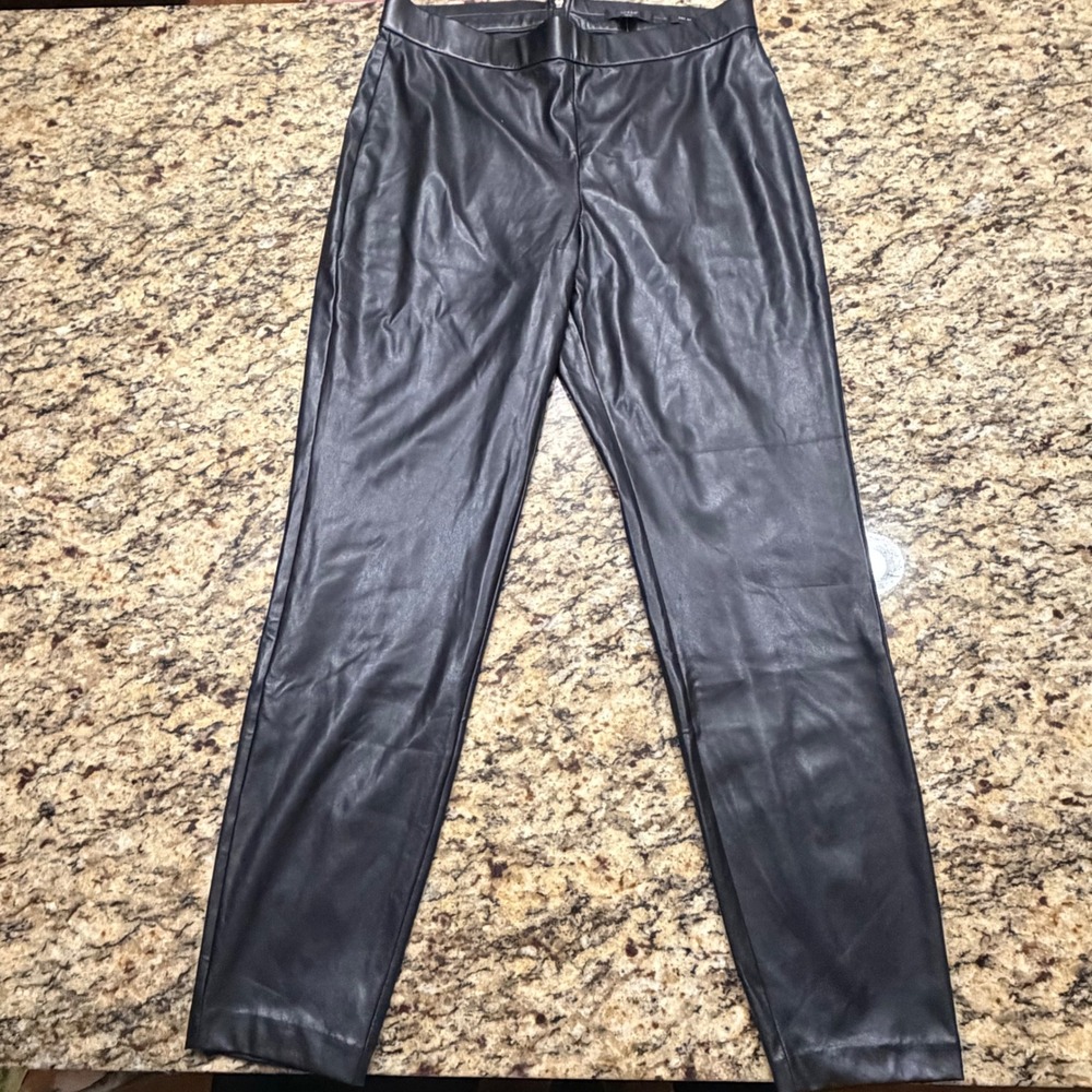 NEW J. Crew Any Day Faux Leather Pants Black Petite Large ws